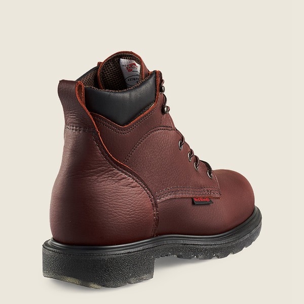 Red Wing Work Boots Burgundy - Mens Supersole® 2.0 - 6-inch Waterproof Soft Toe - 7290-YLMRE